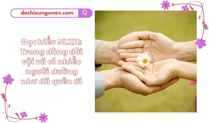 Đọc hiểu NLXH: Trong dòng đời vội vã có nhiều người dường như đã quên đi